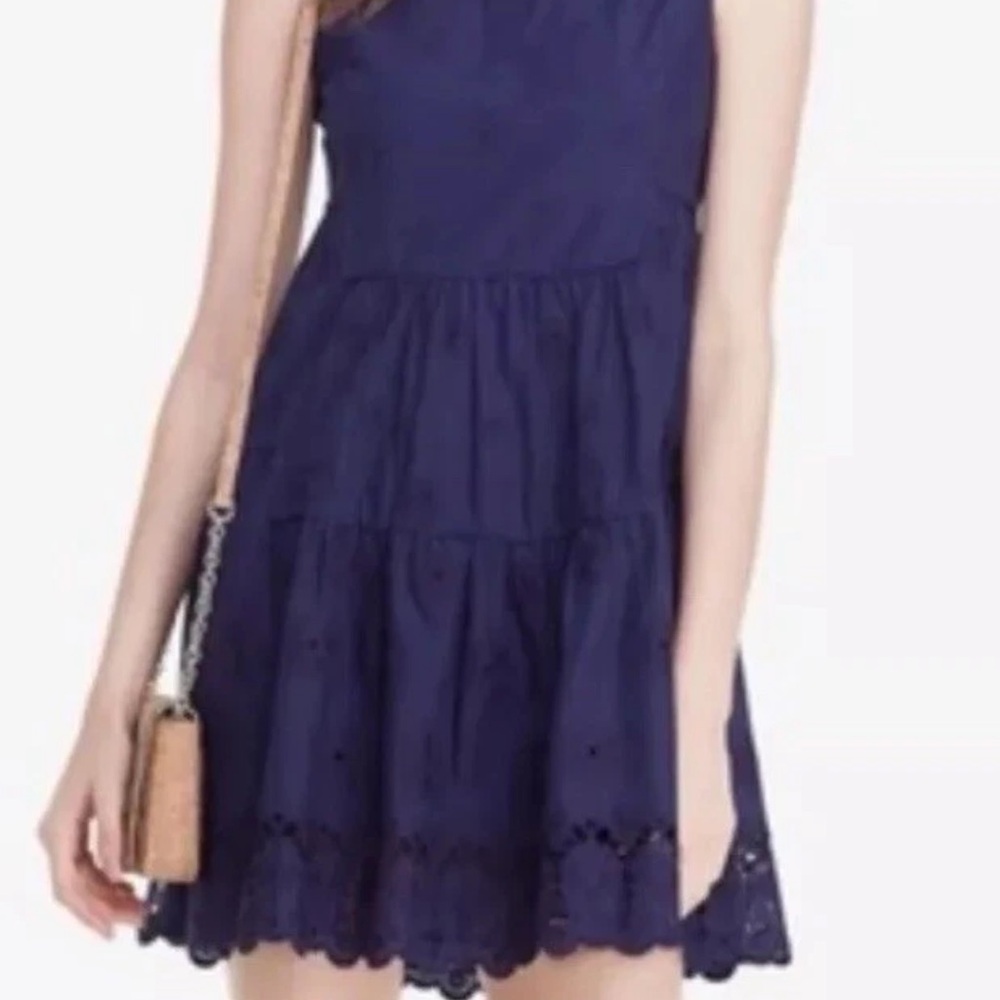 $298 Diane von Furstenberg DVF KIT Midnight Embroidery Eyelet  dress 6 bust 34 “